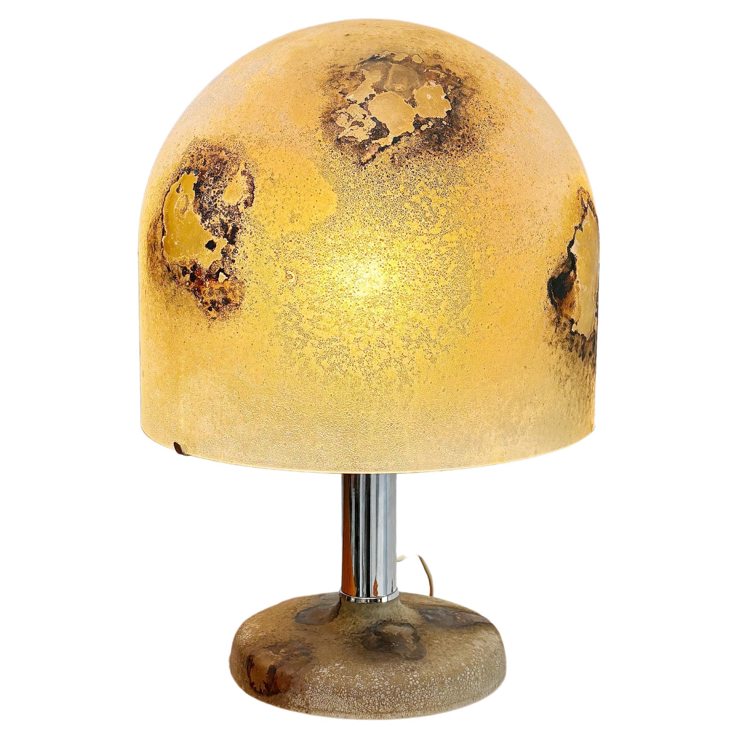 Italienische Alfredo Barbini 'Medusa' Tischlampe aus Scavo-Glas Venini 1960er Jahre