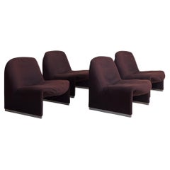 Silla italiana 'Alky' en tapicería marrón de Giancarlo Piretti para Castelli, 1969
