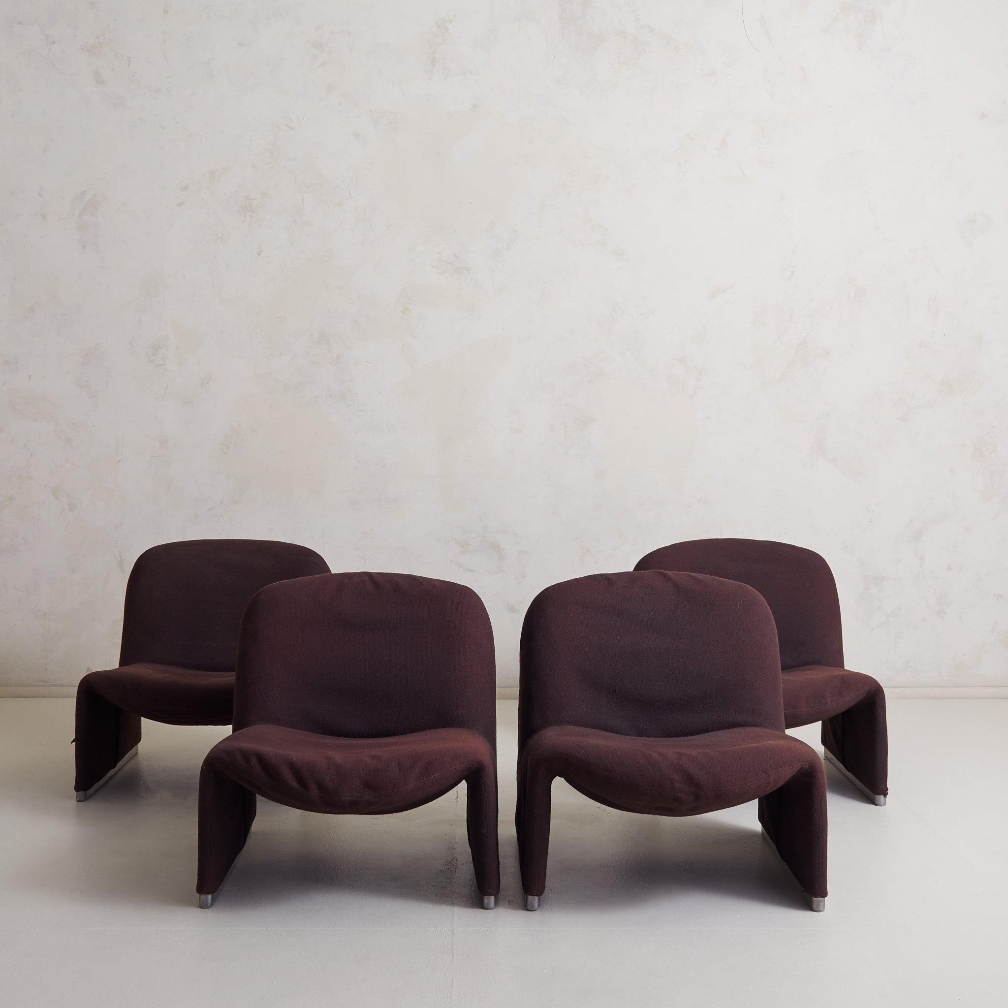 Italienischer Stuhl 'Alky' mit brauner Polsterung von Giancarlo PIretti für Castelli, 1969 (Moderne) im Angebot