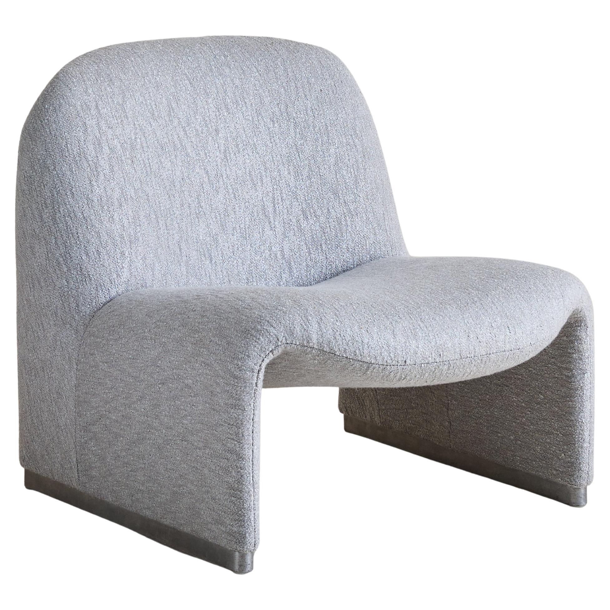 Italian ‘Alky’ Chair in Gray Wool Boucle by Giancarlo PIretti for Castelli, 1969