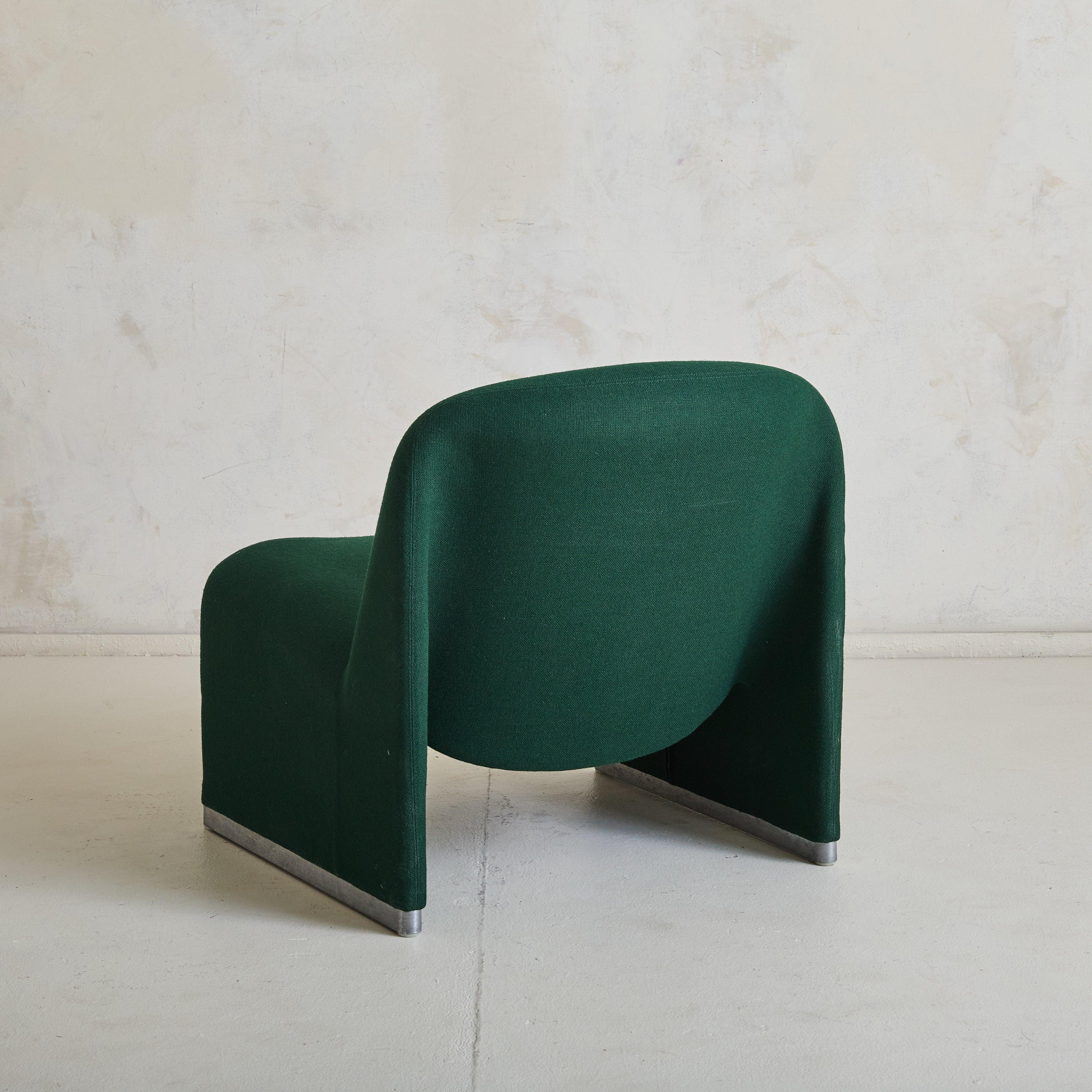 Mid-Century Modern Italian ‘Alky’ Chair in Green Upholstery by Giancarlo PIretti for Castelli, 1969