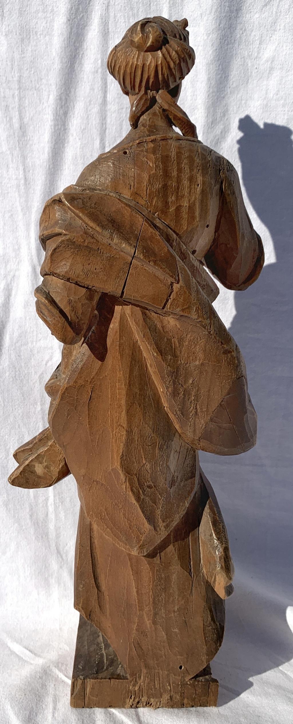 Walnut Italian Allegory Wood Sculpture, Venice 18th Century Carved