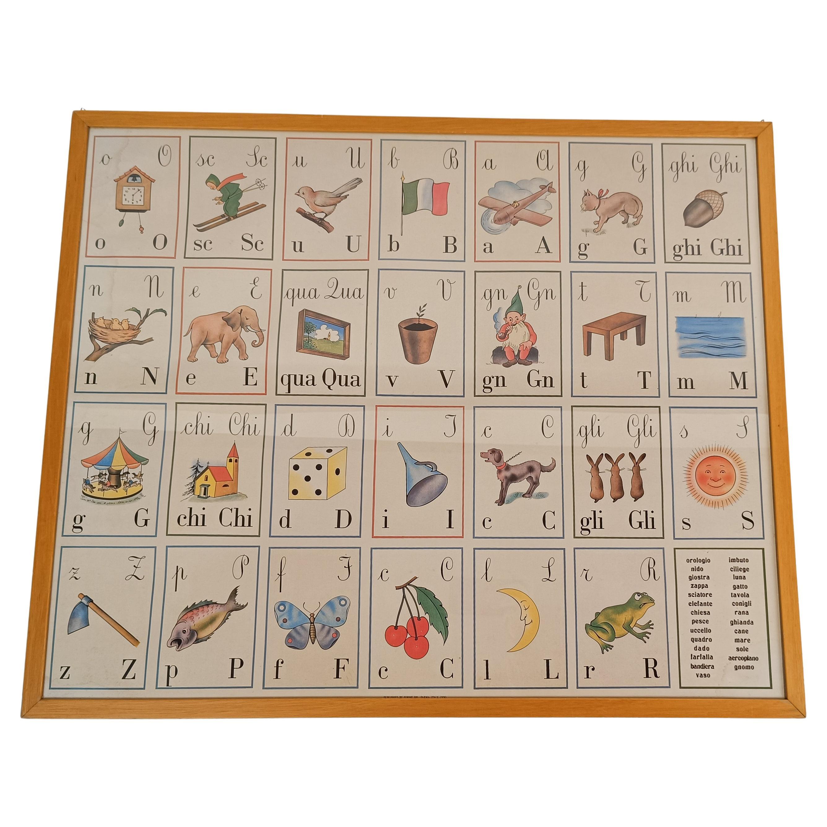 Italian Alphabet Poster printed in Parma by Forme in 1990s