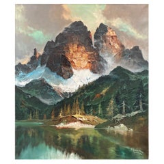 Painting of the Italian Alps by Arno Lemke, 1950