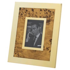 Italian Aluminum and Formica Wood Picture Frame By Umberto Mascagni