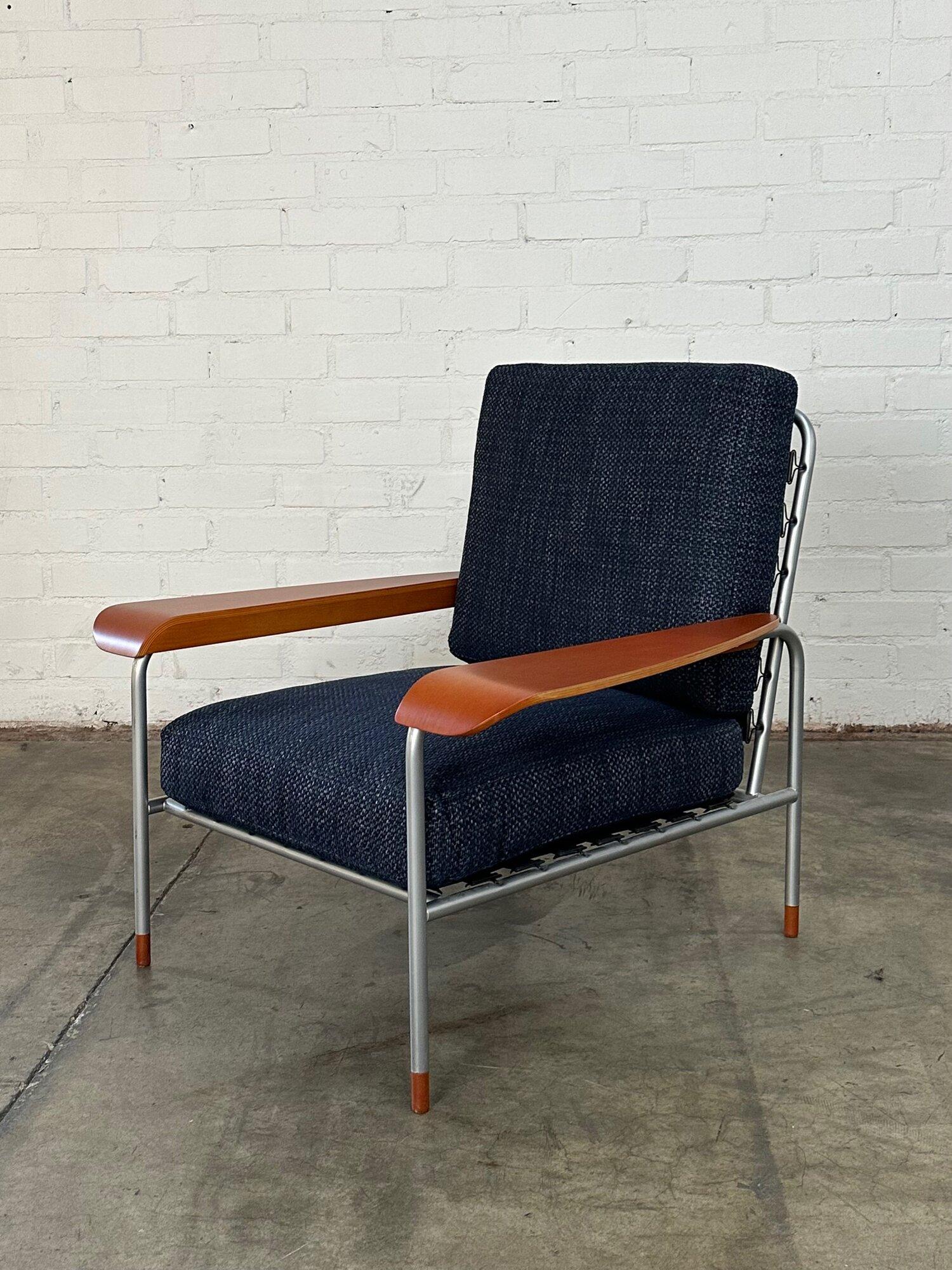 Italian Aluminum Lounge Chair & Ottoman- Set For Sale 6