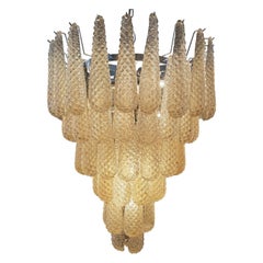 Italian Amber Crystal Murano Chandelier Italian Amber Crystal Murano Chandelier