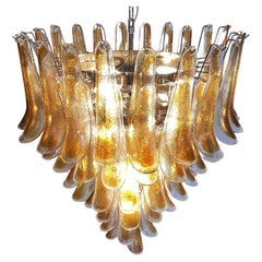 Italian Amber Petal Chandelier, Murano