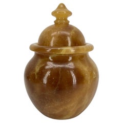 Italian Amber Vanity Jar with Lid