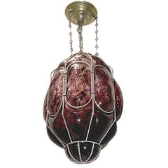 Italian Amethyst Glass Lantern