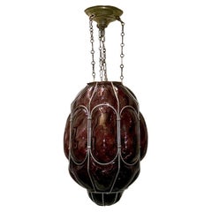 Antique Italian Amethyst Glass Lantern