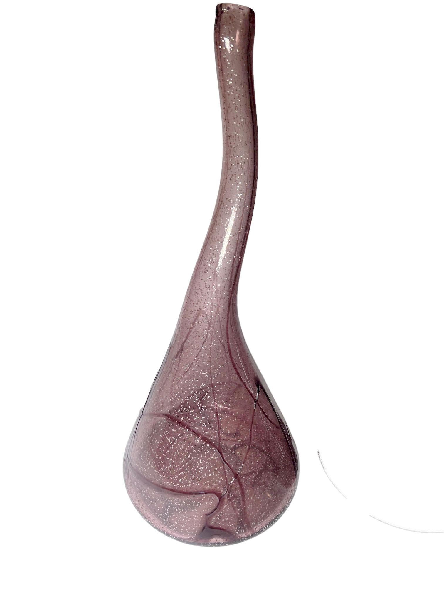 Late 20th Century Italian Amethyst Glass Vases In Varied Heights For Sale