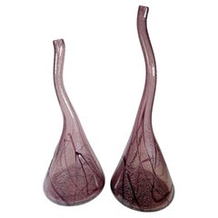 Italian Amethyst Glass Vases In Varied Heights