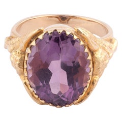 Italian Amethyst Gold Bishop's Ring