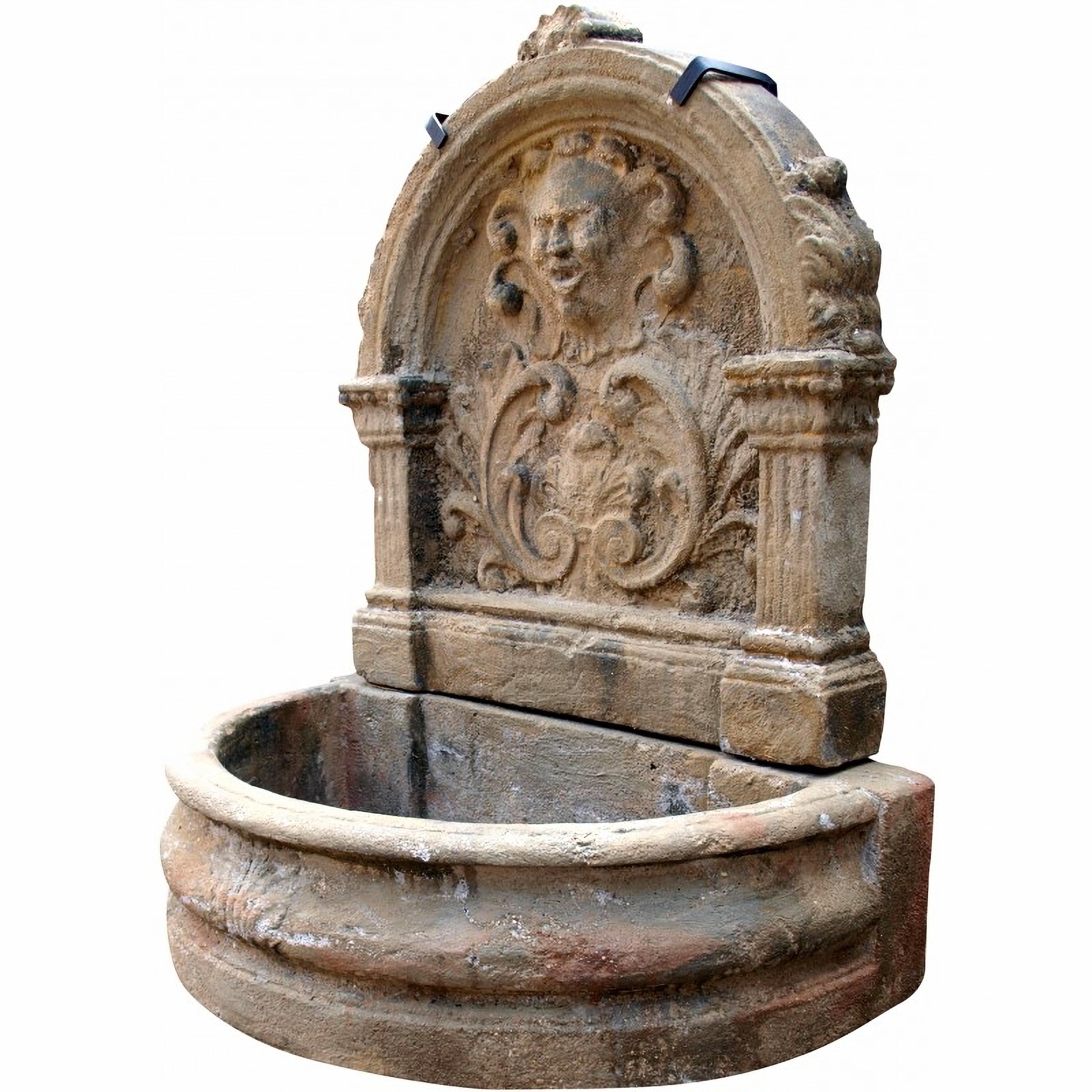 Fontaine antique italienne Fontaine, ciment de Malte Fin du 19e siècle Bon état - En vente à Madrid, ES