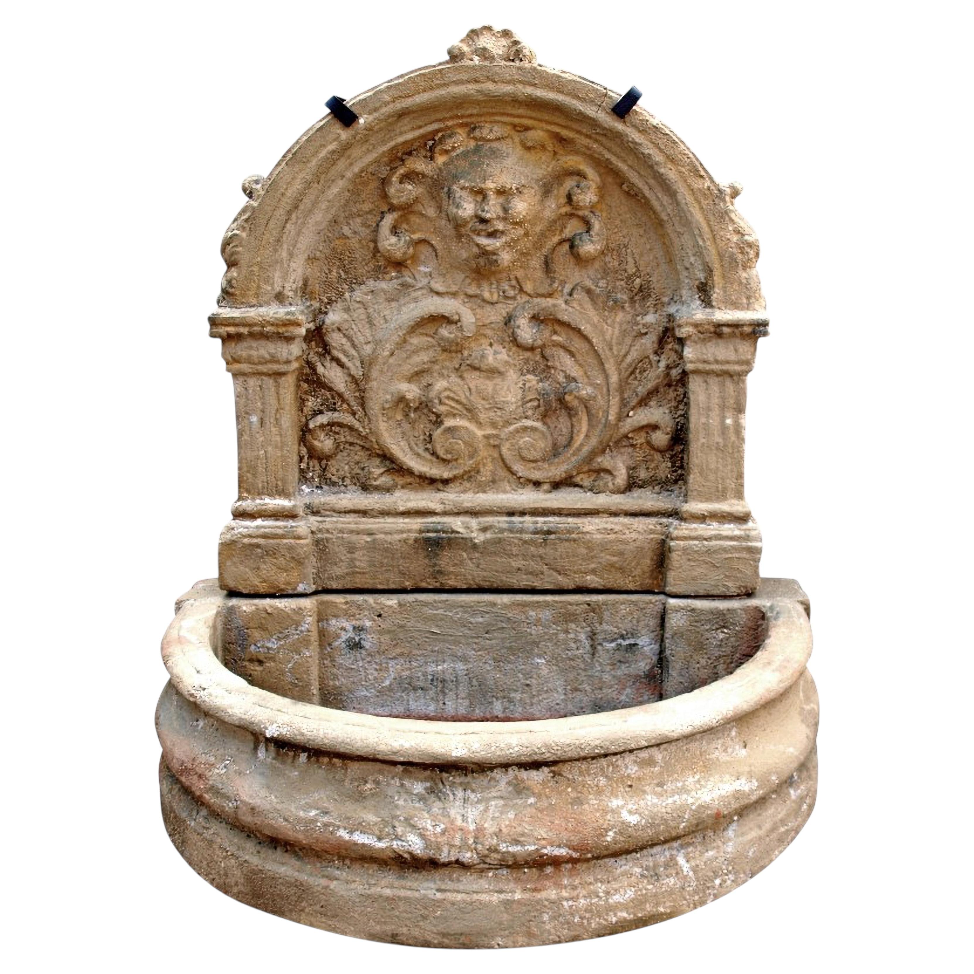 Italian Ancient Fountain Fountain, Cementitious Malta End 19th Century