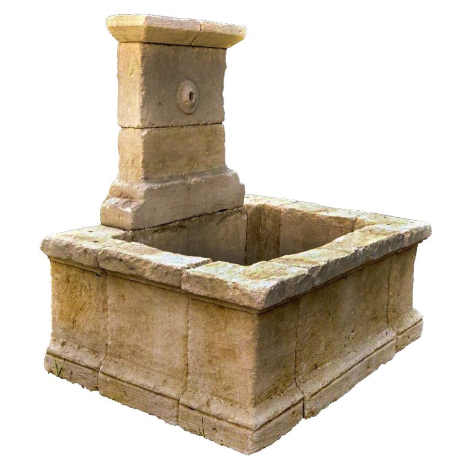 Ancienne grande fontaine italienne en pierre avec bassin de toilette 19ème siècle Bon état - En vente à Madrid, ES
