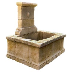 Italian Ancient Large Stone Fountain with Washbasin 19th Century