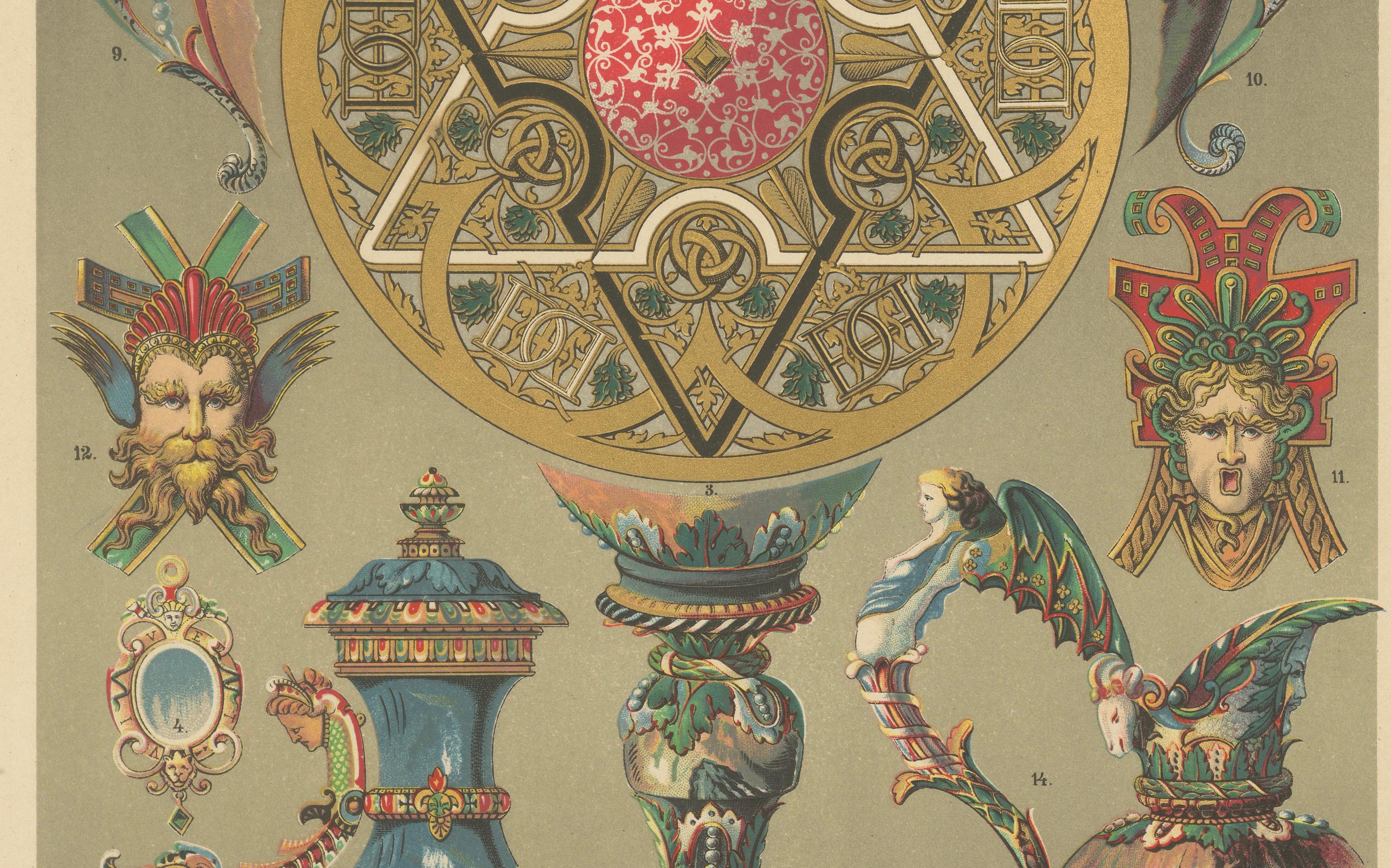Italian and French Renaissance Enamel Metalwork, 1887 In Good Condition For Sale In Langweer, NL
