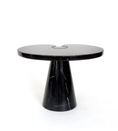 Italian Angelo Mangiarotti Low Eros Side Table in Black Marquina Marble