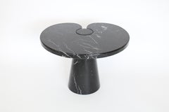 Italian Angelo Mangiarotti Low Eros Side Table in Black Marquina Marble