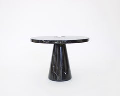 Italian Angelo Mangiarotti Low Eros Side Table in Black Marquina Marble
