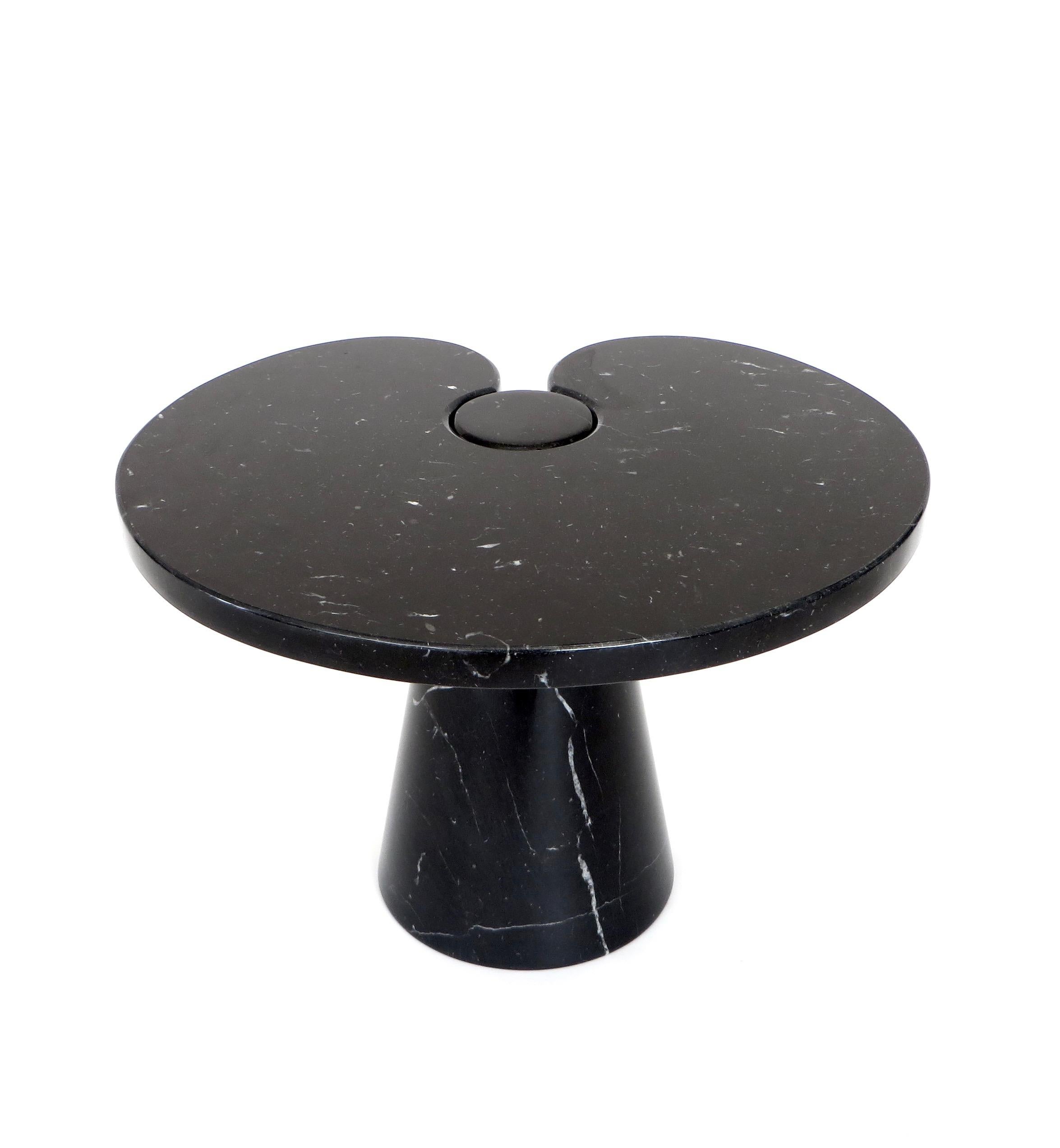 Italian Angelo Mangiarotti Low Eros Side Table in Black Marquina Marble 2