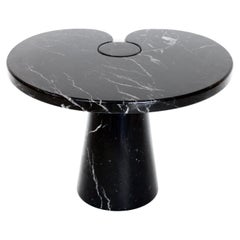 Italian Angelo Mangiarotti Low Eros Side Table in Black Marquina Marble