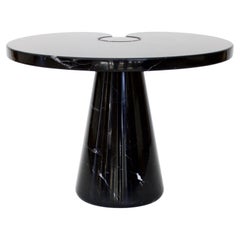Italian Angelo Mangiarotti Low Eros Side Table in Black Marquina Marble