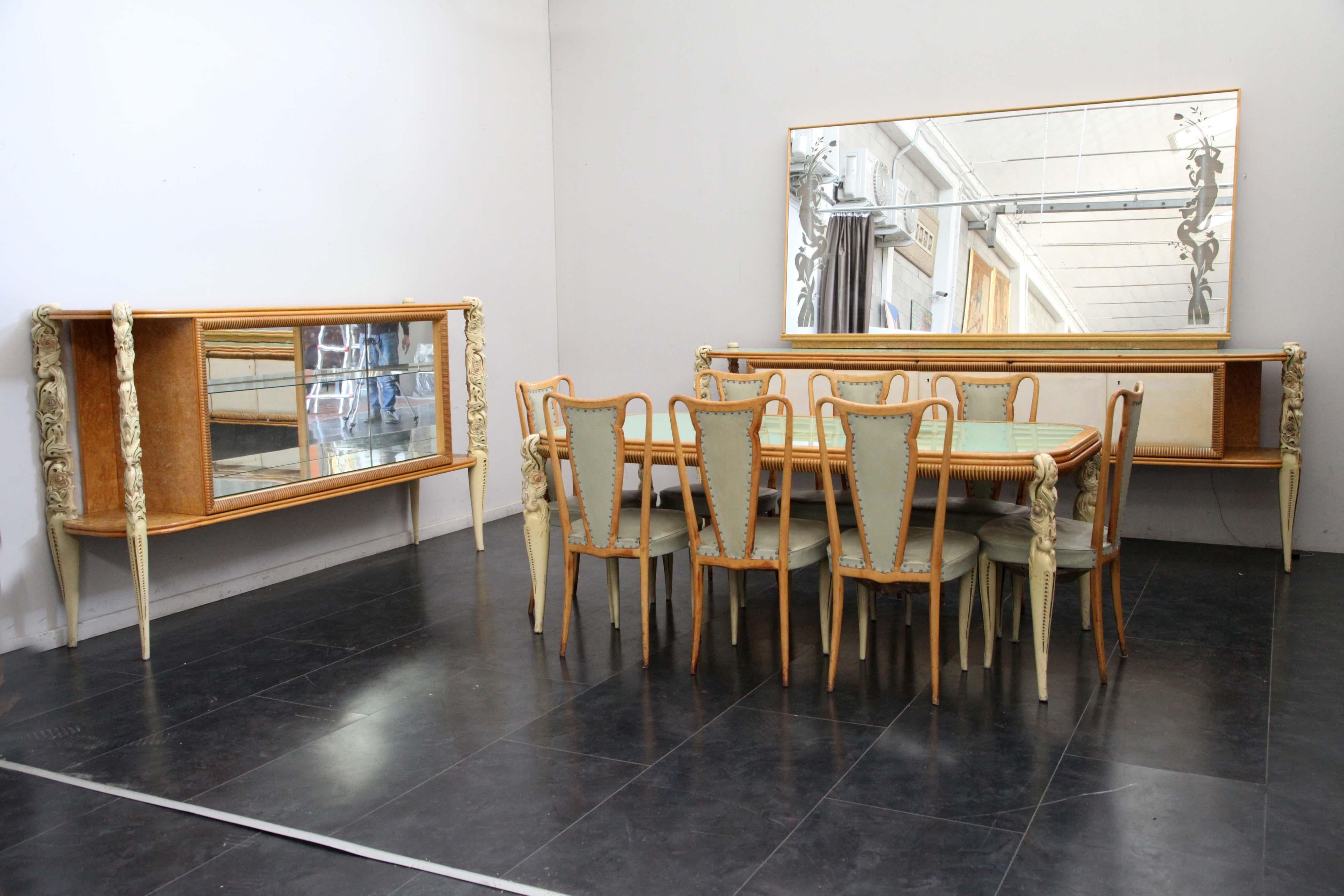 Chaise de salle à manger italienne en cuir aniline et laque de La Permanente Mobili Cantù en vente 3