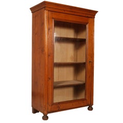 Italian Antique 19th Century  Bookcase in Solid Larch Wax Polished