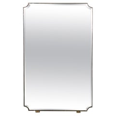 Italian antique art deco Floor mirror with burnished brass, 1930s