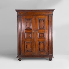Italian antique Baroque wood wardrobe with doors, 1700s