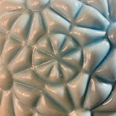 Italian Antique Blue Glass Wall or Ceiling Lamp with Metal Lamp Holder, 1900