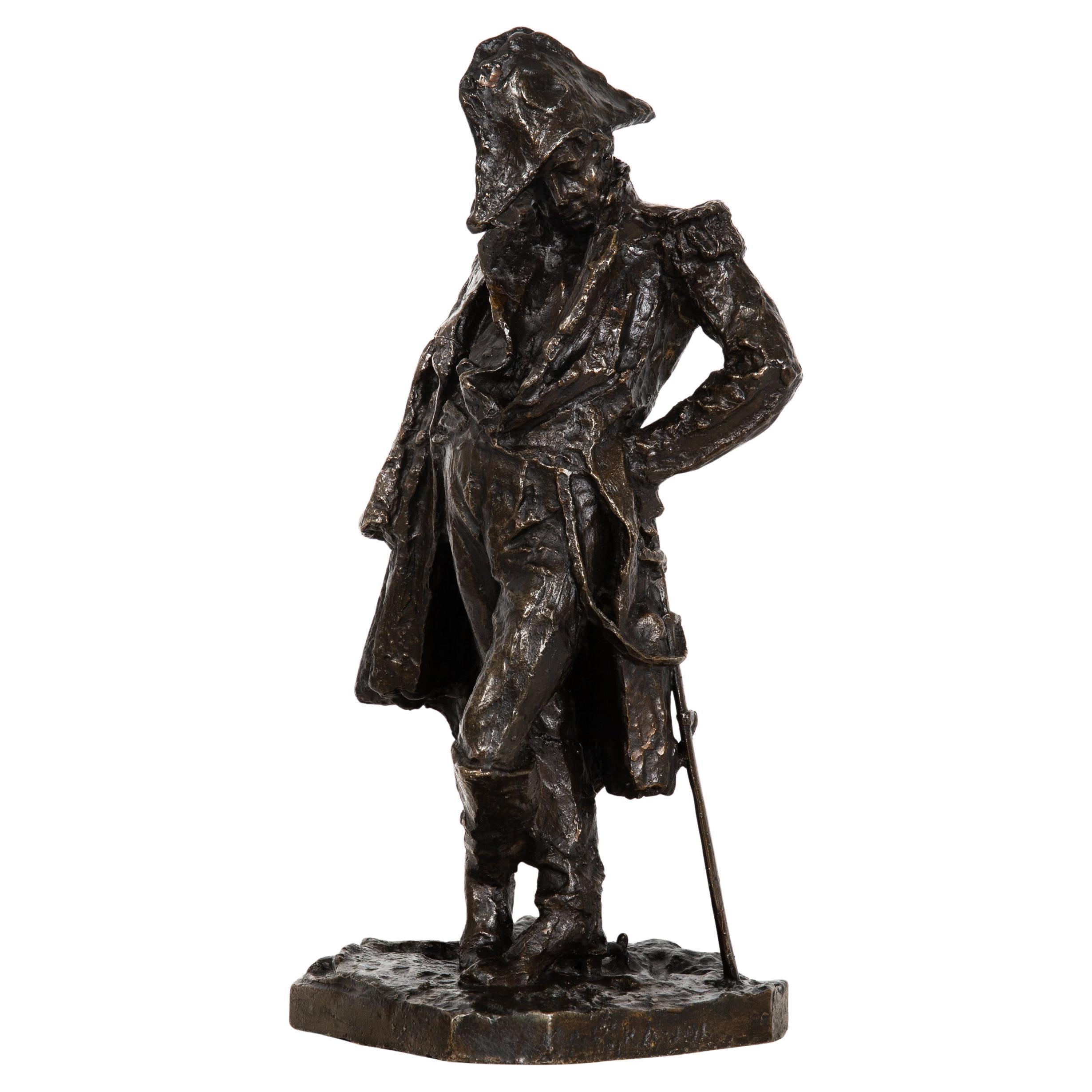 Italian Antique Bronze Sculpture of Marshall Ney by Giuseppe Grandi