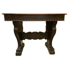 Italian Antique Carved Wood Table