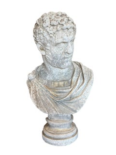 Italian Antique Cast Stone of Marcus Aurelius Antoninus Caracalla Bust