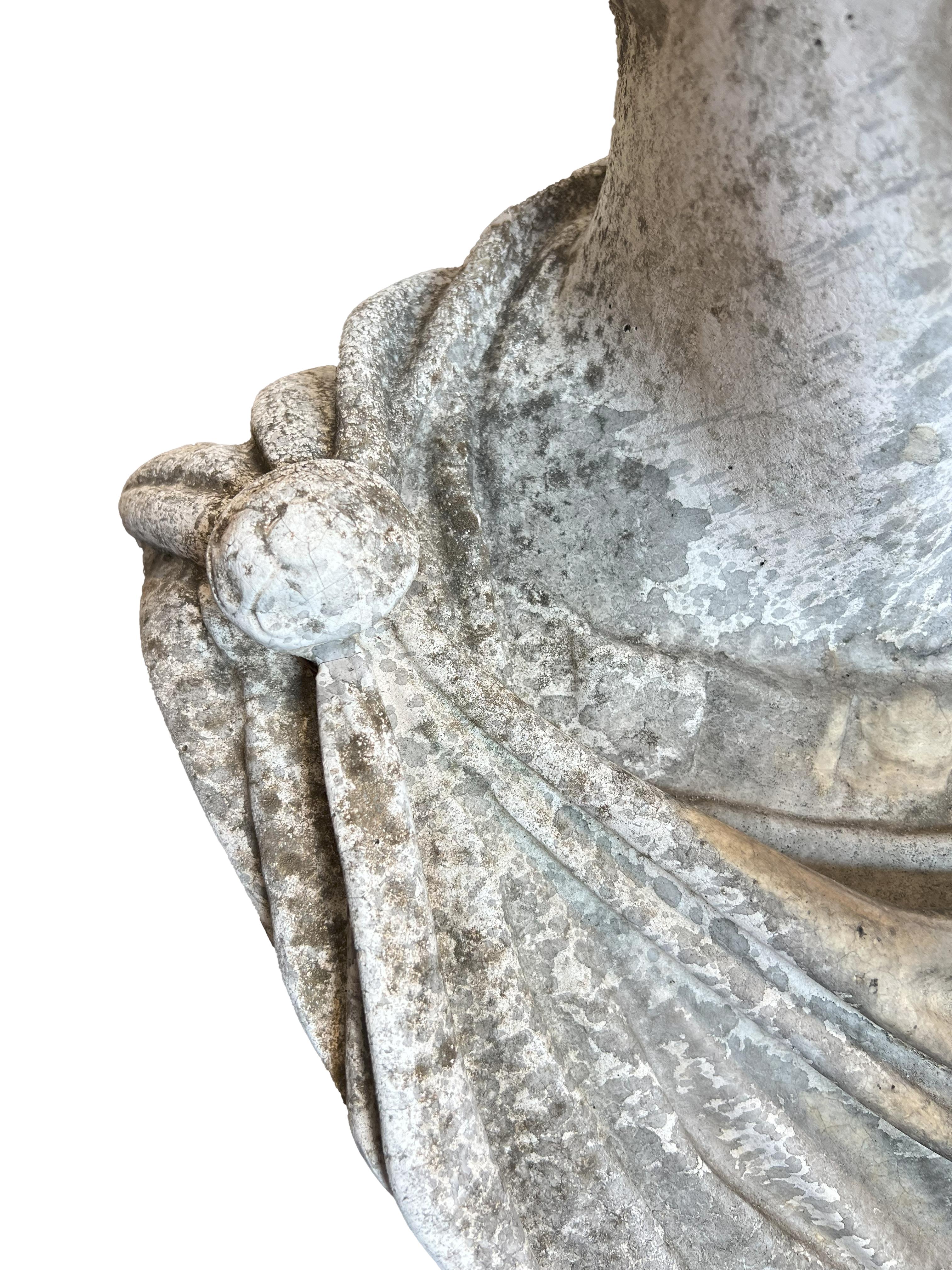 Italian Antique Cast Stone of Marcus Aurelius Antoninus Caracalla Bust For Sale 1