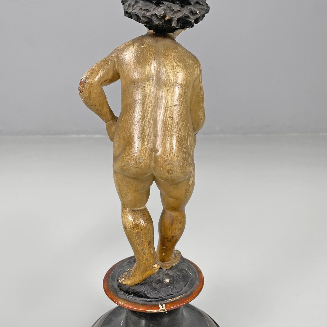 Italian antique cherub wooden sculptures, end of 1800s For Sale 5