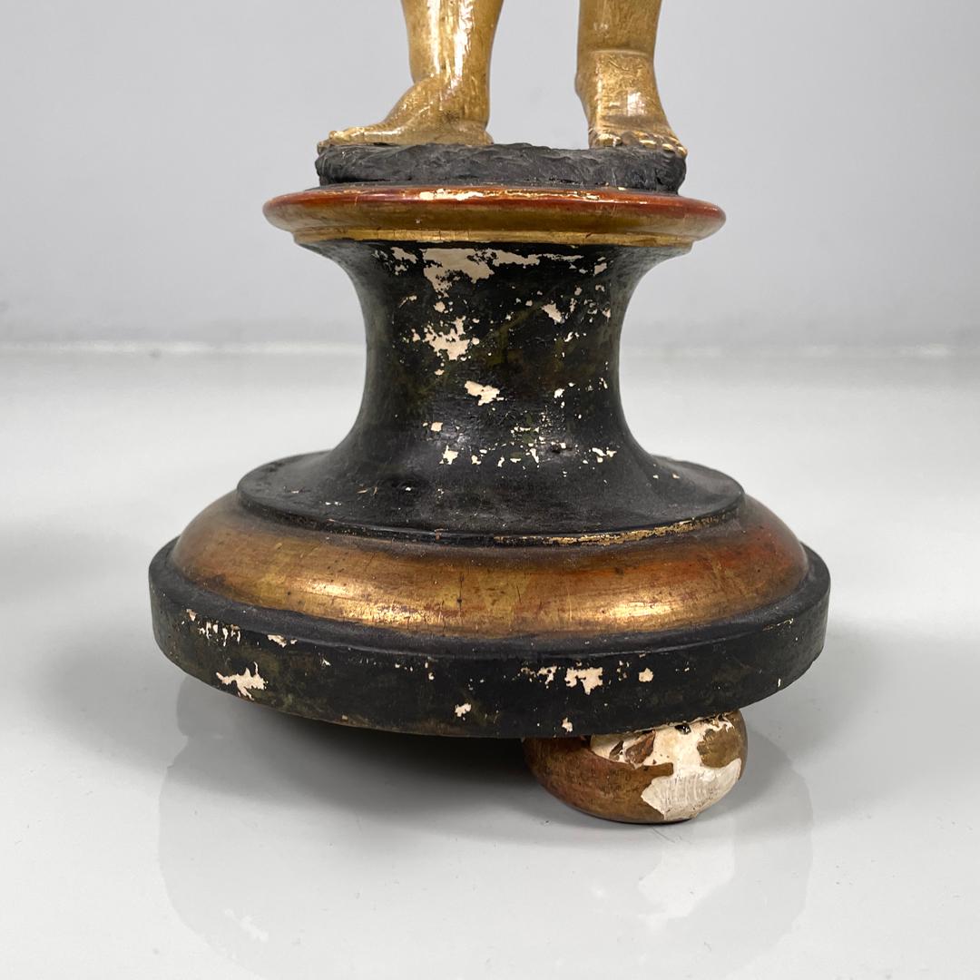 Italian antique cherub wooden sculptures, end of 1800s For Sale 13