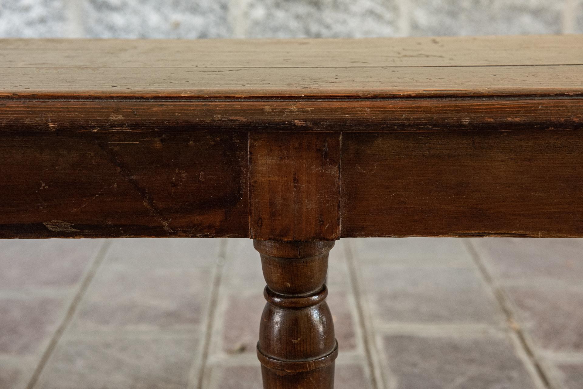 Hand-Crafted Italian Antique Chestnut Wood Bench