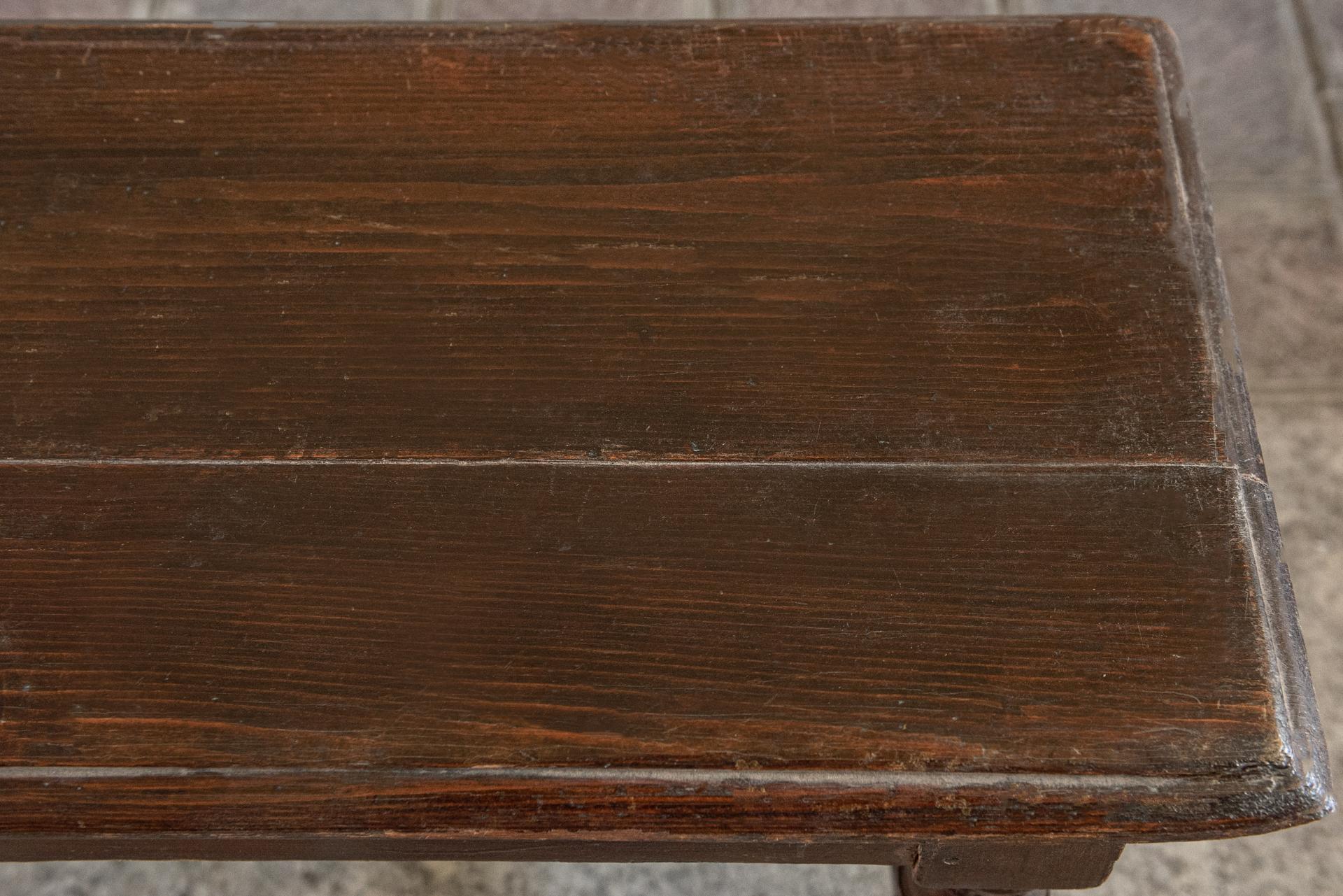 Italian Antique Chestnut Wood Bench 1