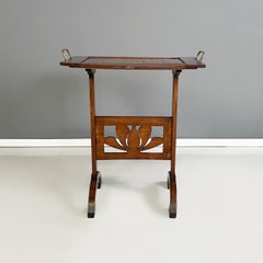 Italian antique Coffe or side table in wood and brass, 1900s