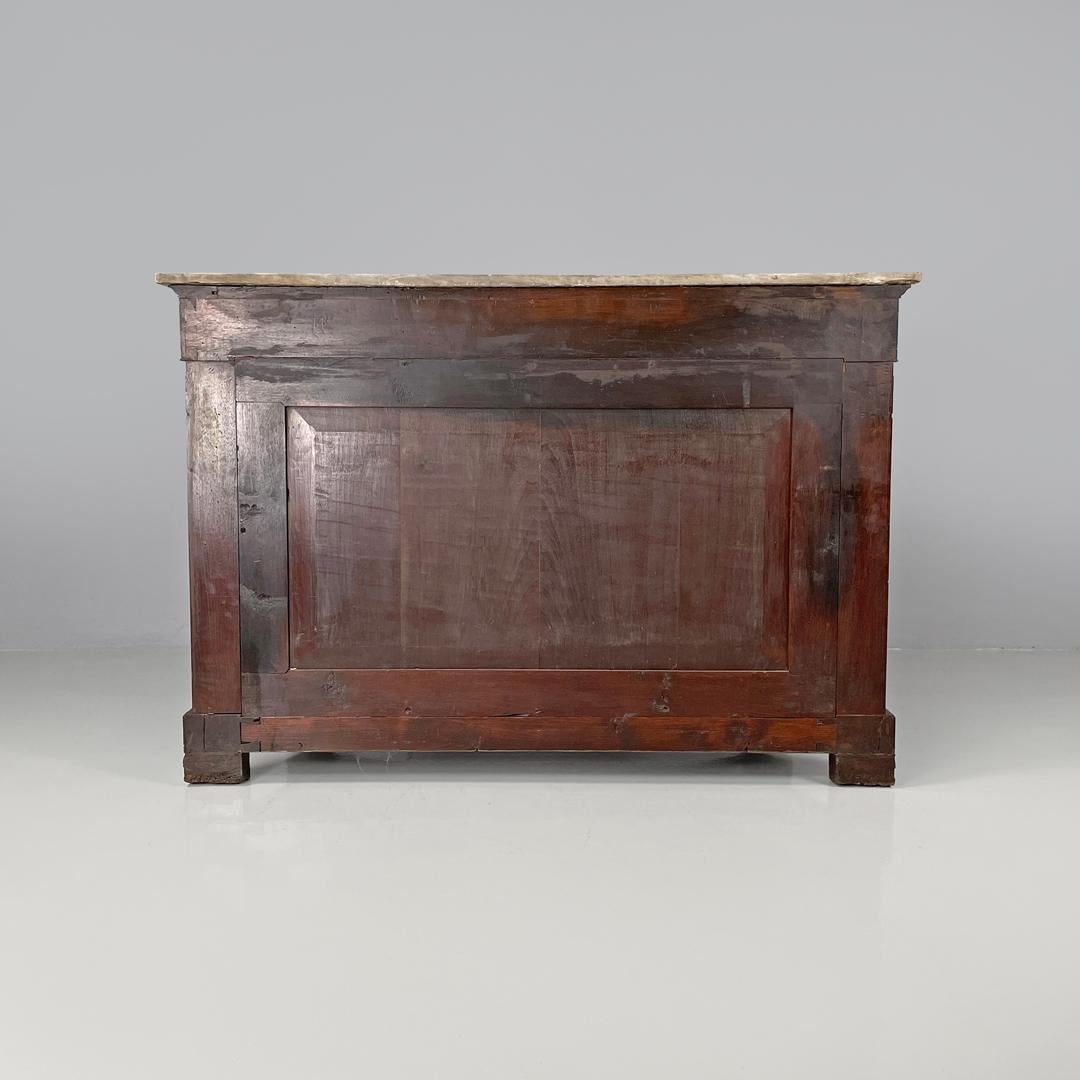 Italienischer antiker Konsolentisch aus Holz und Marmor mit Intarsiendekorationen, 1840 im Angebot 2