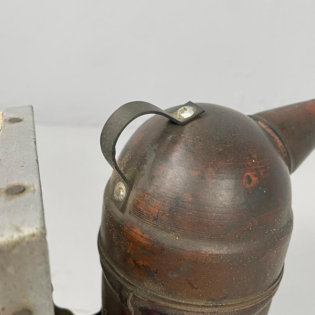 Italian antique copper wood and bee smoker with bellows, first half of 1900s 7