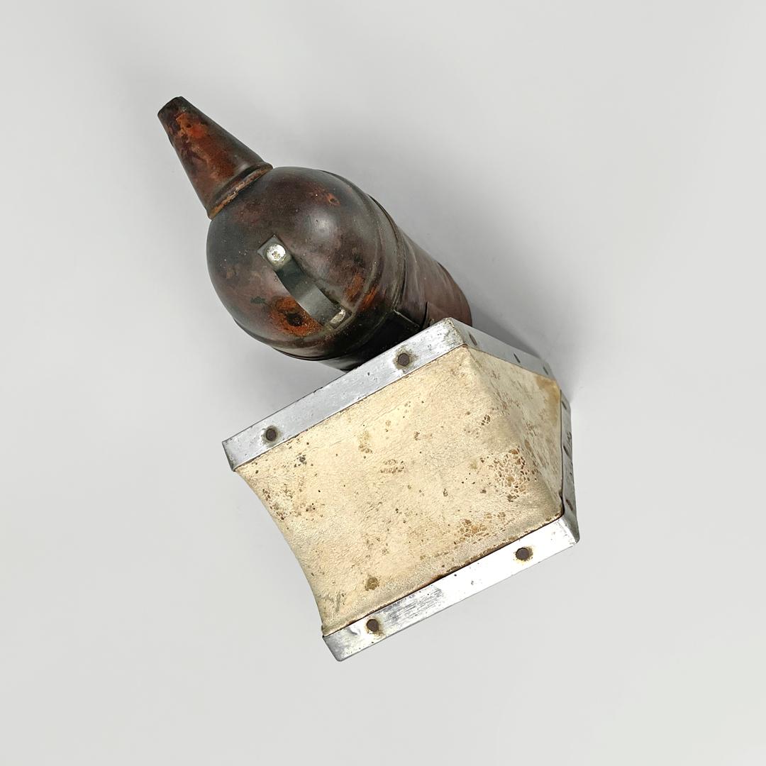 Italian antique copper wood and bee smoker with bellows, first half of 1900s 3