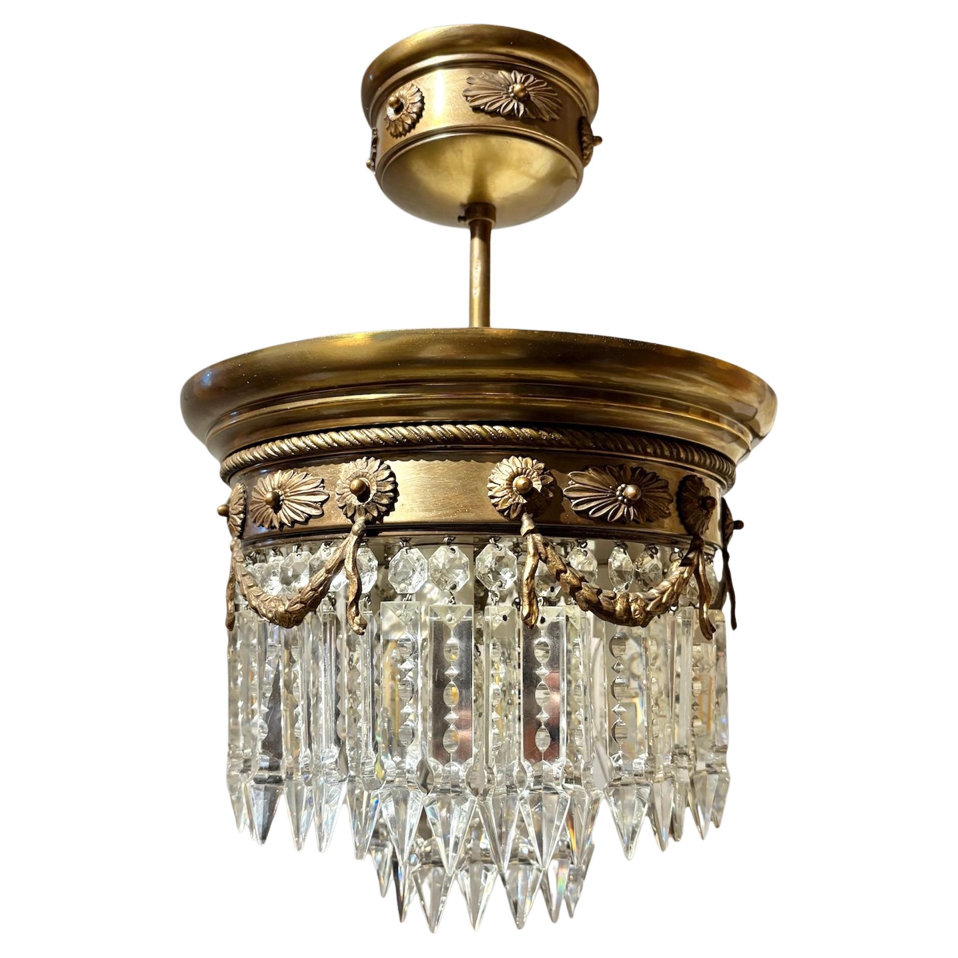 Italian Antique Crystal Chandelier, 1950s