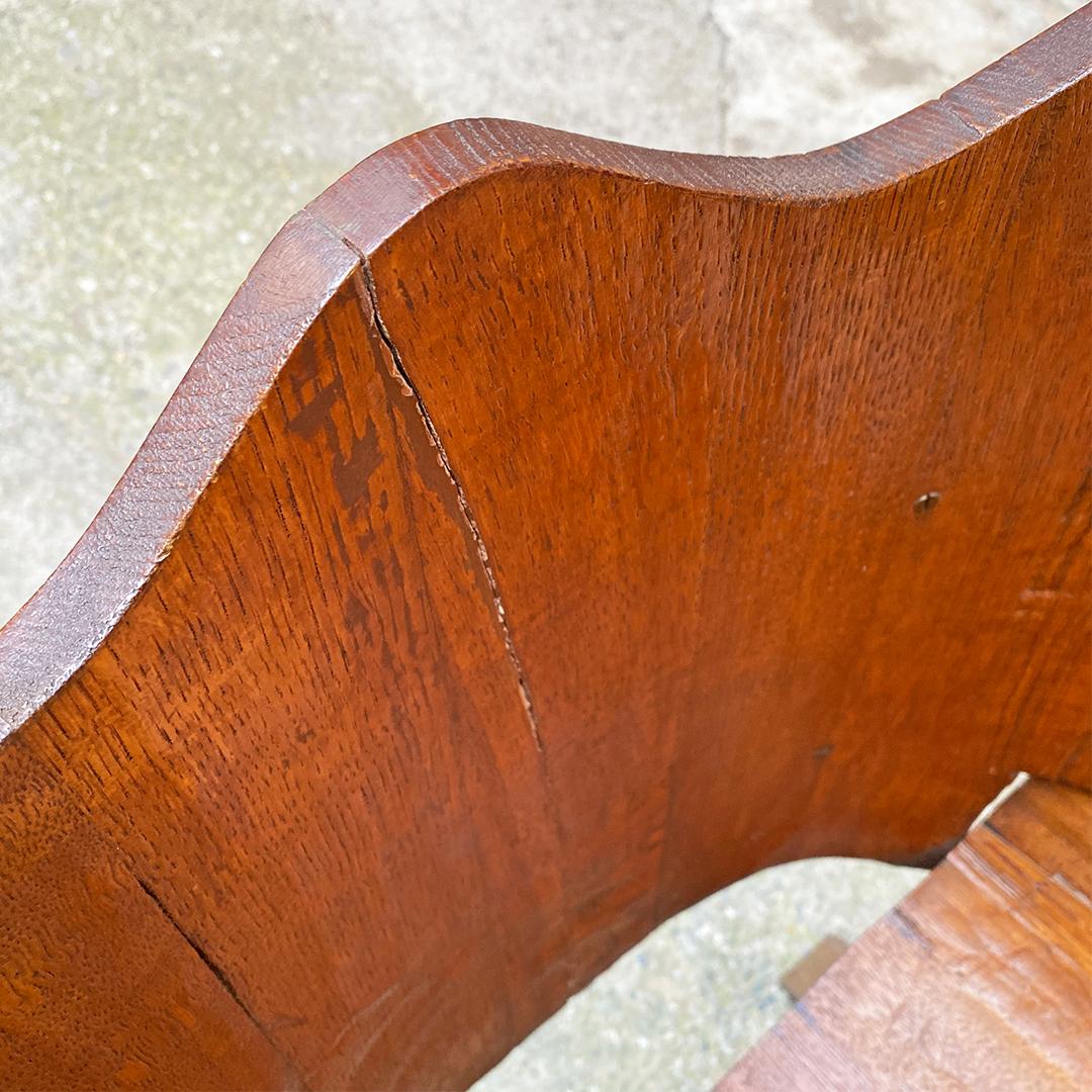 Italian Antique Curved Wood Irregular Shape Pair of Rustic Armchair, 1930s 6