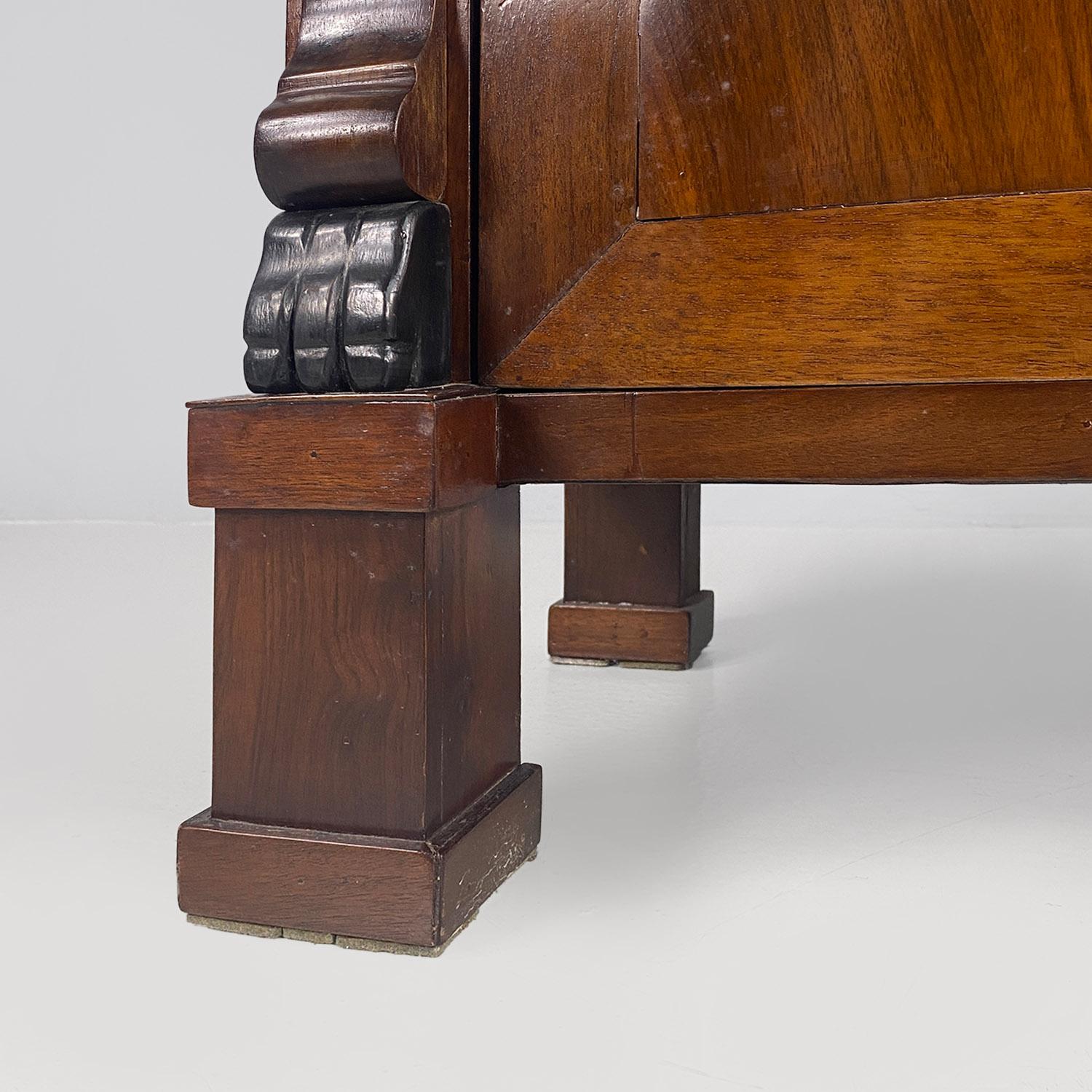Mueble italiano antiguo de madera estilo imperio con puerta y cajón, años 1850 en venta 7