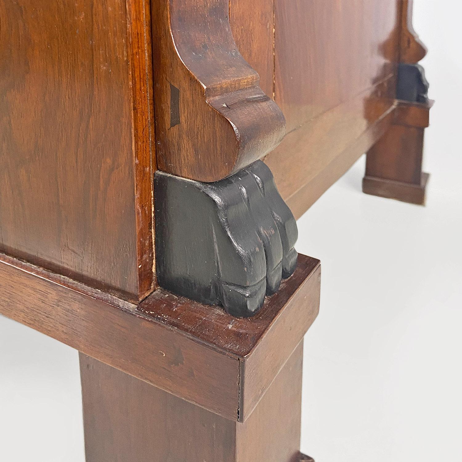 Mueble italiano antiguo de madera estilo imperio con puerta y cajón, años 1850 Madera en venta